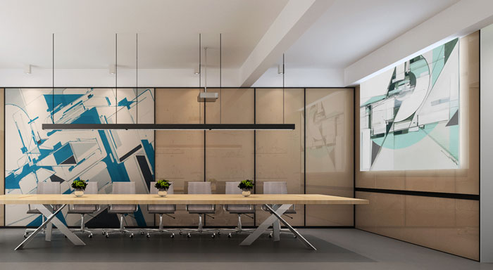 企業寫字樓辦公室會議室裝修設計效果圖
