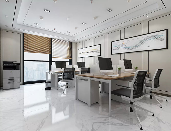 新中式辦公室辦公區(qū)裝修設(shè)計效果圖