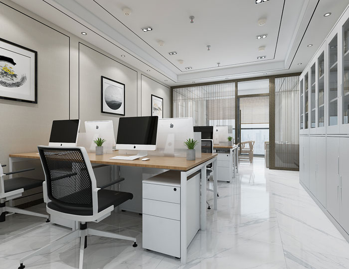 新中式辦公室辦公區(qū)裝修設(shè)計效果圖