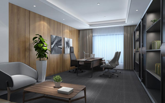 新中式總經理辦公室裝修設計效果圖
