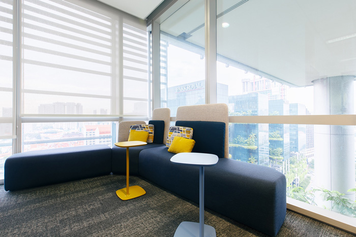 環保辦公室接待區裝修設計效果圖