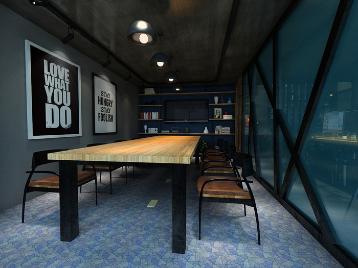 loft閣樓辦公室會議區裝修設計效果圖