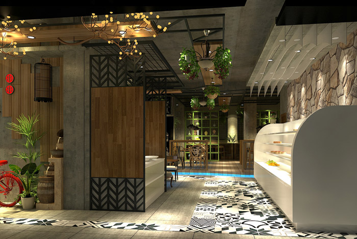 音樂餐吧進(jìn)門區(qū)裝修設(shè)計效果圖