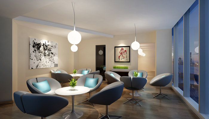 瑜伽健身館接待區裝修設計效果圖