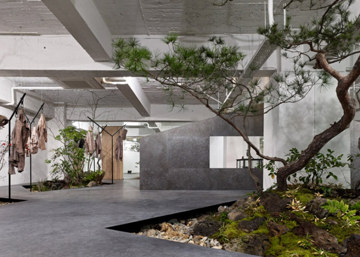 皮具公司過道展廳裝修設計效果圖