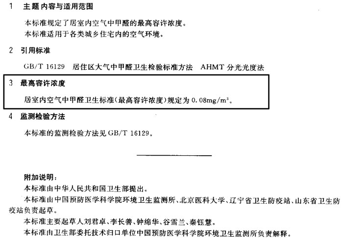居室空氣中甲醛的衛(wèi)生標(biāo)準(zhǔn)效果圖