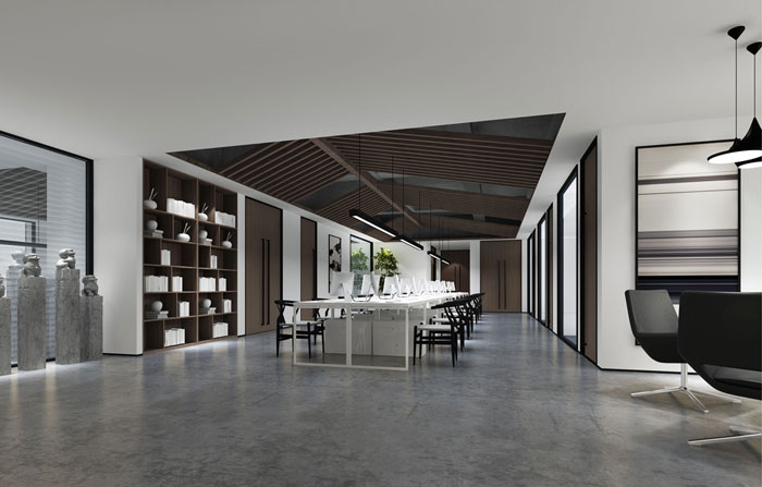 商務(wù)大廈辦公室辦公區(qū)裝修設(shè)計效果圖