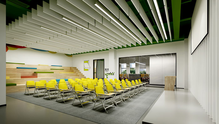 杭州集團公司辦公室培訓室裝修設(shè)計效果圖