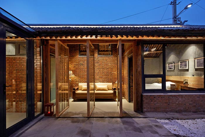 景區三合院民宿中廳設計效果圖